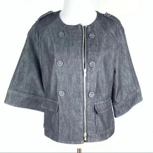 Kenneth Cole Reaction Womens blazer size 8 denim blue Jean double breasted